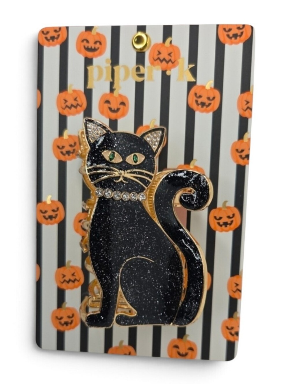 🐈‍⬛ ▪️Piper K ▪️Adorable Black Cat Enamel Hair Claw Clip